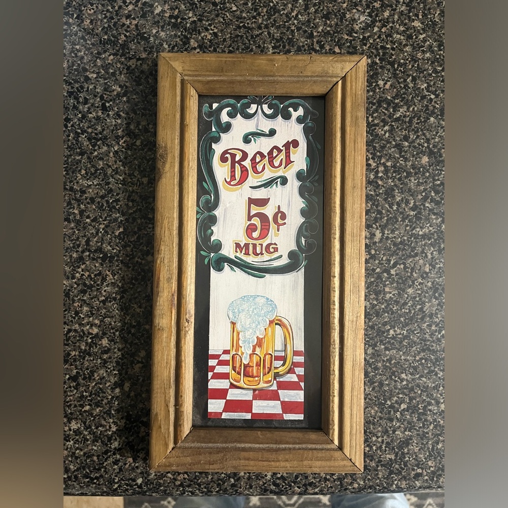 5 cent wood beer sign